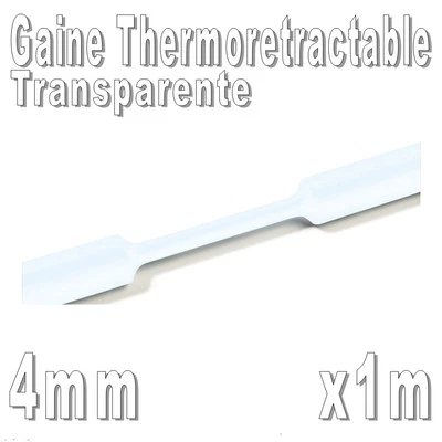 WOER Gaine Thermo Rétractable 2:1 - Diam. 4 mm - Transparente - 1m
