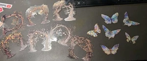 Pegatinas vintage bosque árbol mariposa brillo pegatinas álbum de recortes árbol arco - Imagen 1 de 7