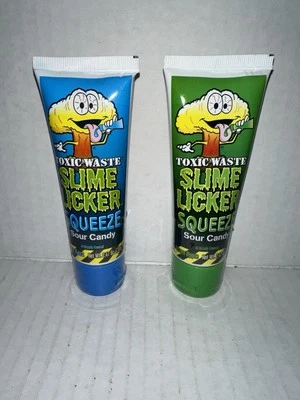 2x Tubos de caramelo agrio exprimidor de limo de residuos tóxicos Foto 1 de 2
