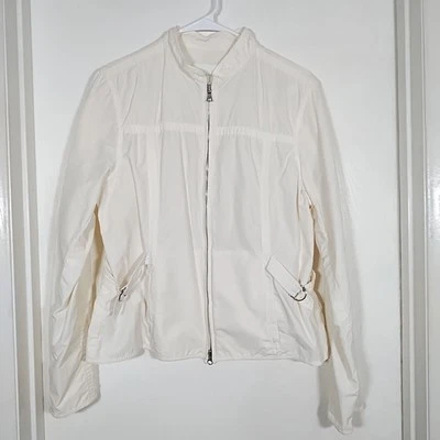 Chaqueta cortavientos Banana Republic para mujer L blanca cremallera completa informal costera Foto 1 de 4