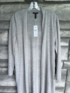 Eileen Fisher leichte extrafeine Merinowolle Sommer Strickjacke grau groß $ 318 - Bild 1 von 6