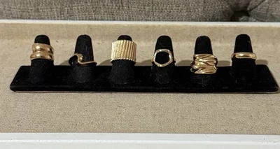 Lote de 6 anillos de oro de acero inoxidable para mujer bohemio moda anillo al por mayor Foto 1 de 3