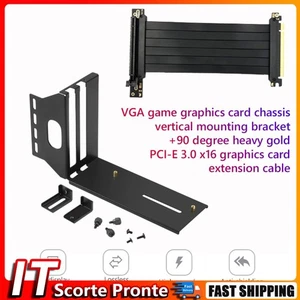 VGA Graphics Card Vertical Bracket PCIE X16 Extension Cable for ATX PC Case IT - Afbeelding 1 van 11