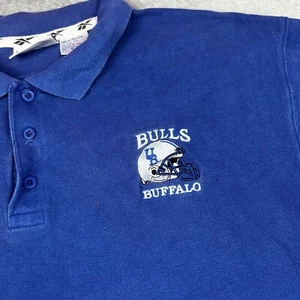 University at Buffalo Bulls Reebok Polo Men's XL Navy Vintage 100% Cotton - Picture 1 of 6