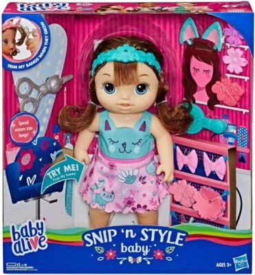 Baby Alive Snip N Style Baby - Brown Hair - Image 1 of 4