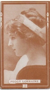 B.A.T. CIGARETTE CARD ACTRESSES PLAIN BACK UN-NUMBERED 1910 PEGGY LORRAINE - Picture 1 of 2