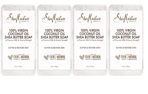 Shea Moisture 100% Virgin Coconut Oil W/ Coconut Milk & Acacia Bar Soap 8 oz 4PK - Picture 1 of 5