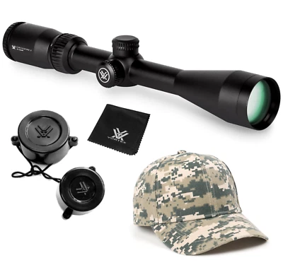 Vortex Optics Crossfire II 4-12x44 SFP Riflescope V-Plex with Camo Hat Bundle