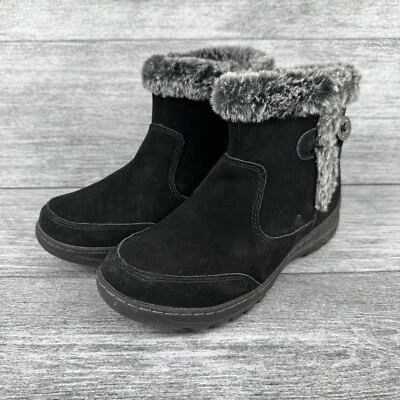Khombu Women's Iris Ankle Boot - Size 6 - Black 1527296 Faux Fur Winter Boot - Image 1 of 4