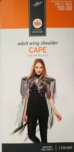 Target ADULT WING SHOULDER CAPE SILVER BLACK Halloween Costume Vampire Witch - Picture 1 of 2
