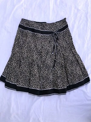 Falda Mix Nouveau NY Negra Tostada Estampado Floral Cordón Cintura Talla L Para Mujer’s Foto 1 de 4