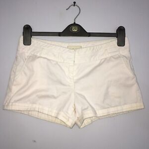 Forever 21 Womens S Ivory Cotton Blend Flat Front Flap Pocket Lo Rise Shorts