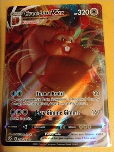 Greedent VMAX - 218/264 Ultra Raro Fusion Strike Pokémon JCC Casi Nuevo - Imagen 1 de 2