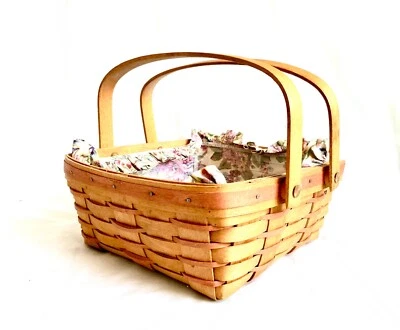 Longaberger 1992 Mothers Day Basket+Liner+Protector 10.5”x10.5”x4.5” Vintage - Image 1 of 4