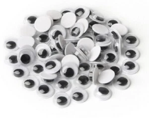 Asst Sizes Googly Googley Eyes Black White Wiggly Wobbly Art Craft Fun Kids Toys - Picture 1 of 2