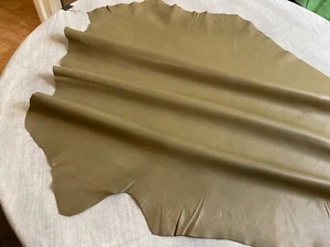 LEATHER skins,hides,,DISTRESSED GREEN/CURRY,,SY576 - Picture 1 of 17