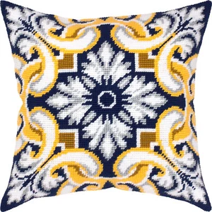 DIY Needlepoint/Tapestry Pillow Kit "Tiara" 16x16 in / 40x40 cm - Picture 1 of 3