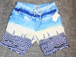 Neu SOVEREIGN CODE Herren Badeanzug Badehose Shorts Größe Medium Ozean Sand Regenschirm - Bild 1 von 8