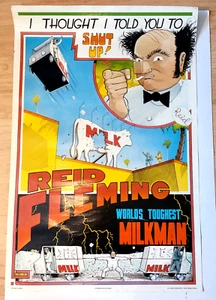 Vtg Reid Fleming World's Toughest Milkman Lithographed Wall Poster  33" x 22" - Bild 1 von 6