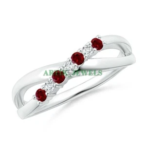 Piedras preciosas de granate natural con anillo de plata de ley 925 para mujer #4248 - Imagen 1 de 4