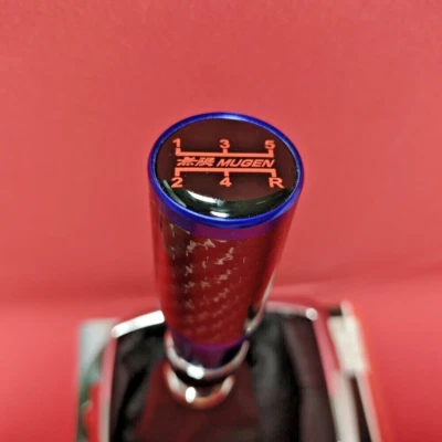 BLUE CARBON MUGEN 5 JDM STICK SHIFT GEAR KNOB for CIVIC ACCORD RSX FIT IVTEC B18 - Image 1 of 4
