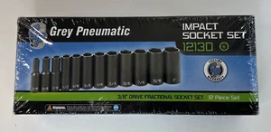 Juego de enchufes de impacto neumáticos grises 3/8" Dr, 6Pt, SAE impacto profundo 12 piezas SELLADOS - Imagen 1 de 3