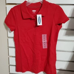 Girl Uniform Shirt Polo Style Msmall Size 6 7 Red - Picture 1 of 3