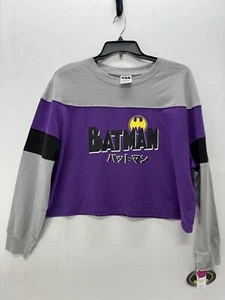 Batman Crop Sweatshirt XL Junions Damen Japanisch Lila Grau Schwarz Colorblock - Bild 1 von 11