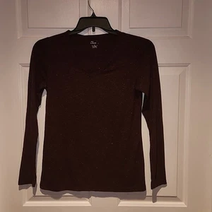 Camiseta para mujer S roja granate manga larga hilo brillante ligera Falls Creek - Imagen 1 de 6