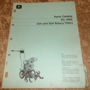 1972 John Deere 324 + 524 Bodenfräsen Teilekatalog in gutem Zustand gebraucht - Bild 1 von 2