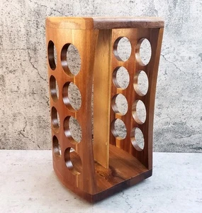 Kamenstein Lazy Susan Spice Rack Wood Revolving Storage 16 Slots -- No Bottles - Picture 1 of 16