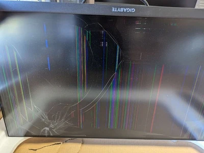 CRACKed LCD GIGABYTE M28U 28" 144Hz 2160P UHD 3840 x 2160 4K SS IPS, 1ms - Image 1 of 4