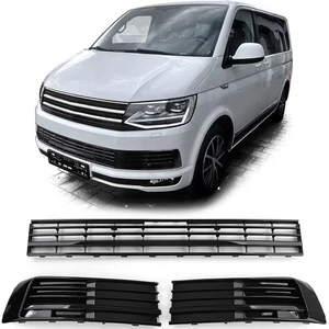 Kühlergrill Gitter Stoßstange Schwarz Glanz für VW T6 Multivan ohne ACC 15-19 - Picture 1 of 9