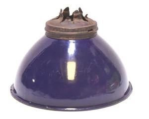 VINTAGE INDUSTRIAL ANGLED GREEN PORCELAIN BARN GAS STATION LIGHT SHADE - Picture 1 of 11