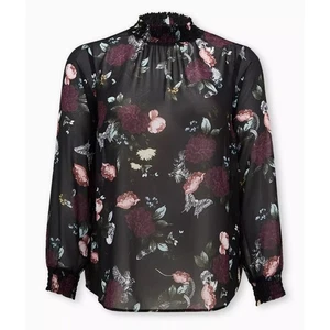NUEVO CON ETIQUETAS Blusa Tórrida Para Mujer 2X Gótica Caprichosa Bruja Grunge Floral Calavera Calada - Imagen 1 de 11