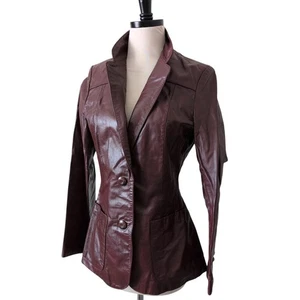Vintage 70s Wilson Leather Maroon Red Jacket 10 ASO Friends Rachel Green Matrix - Bild 1 von 16