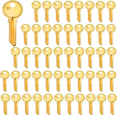 Brass Finish Key Blanks 50PCS Y1 Uncut Blank Keys, 5YA1 Key Blanks - image 1 of 4