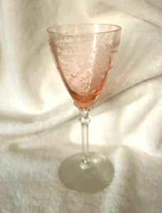 Fostoria Elegant June Pink Water Goblets Stemware ~ 8 1/4" ~ 11 Available - Picture 1 of 7
