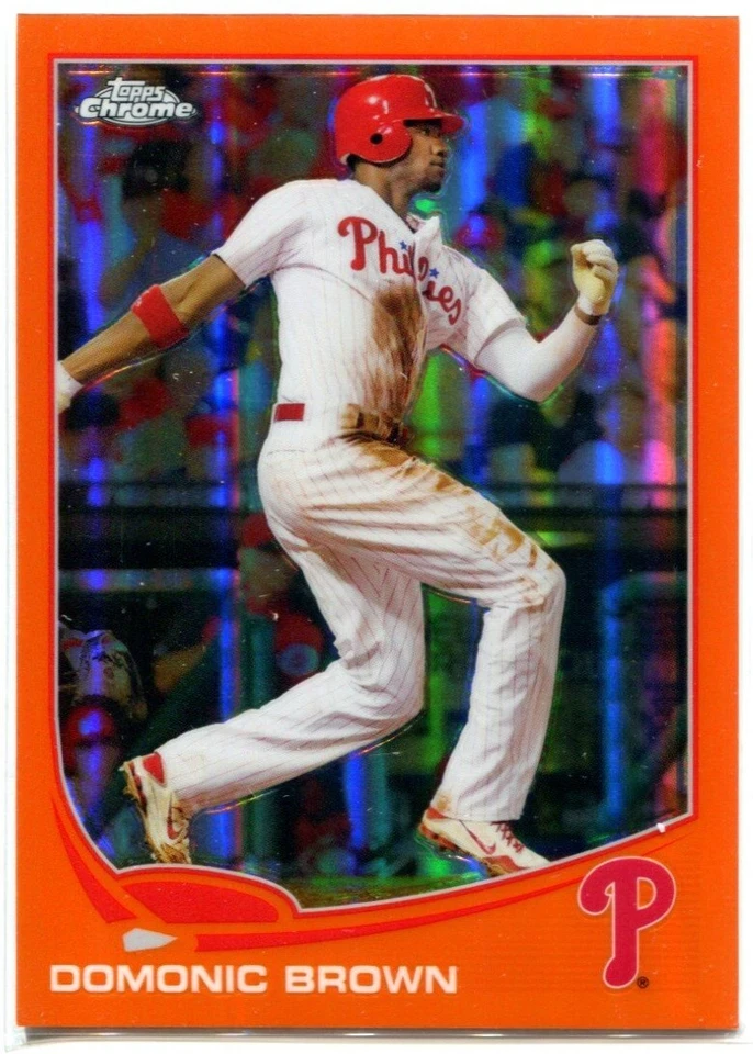 DOMINIC BROWN 2013 Topps Chrome Baseball ORANGE REFRACTOR #215 - Image 1 of 1