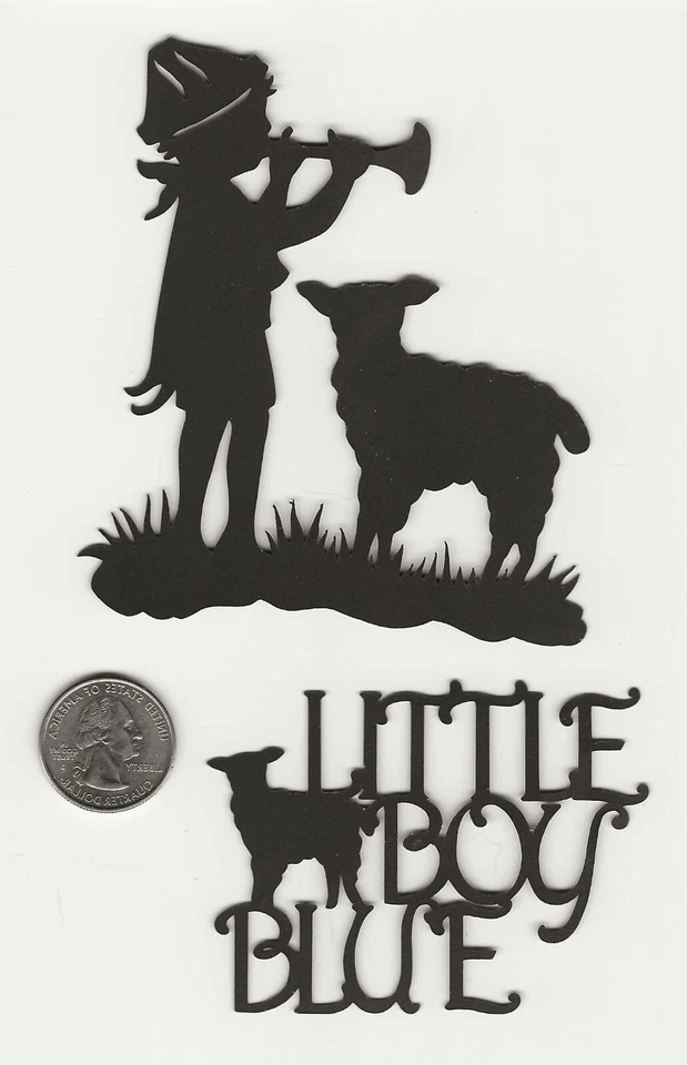 Маленький мальчик синий силуэт высечки, 4», 2 шт. Детская рифма, - Изображение 1 из 1