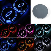 2× For Chevrolet Car Auto Atmosphere Lights Colorful LED Car Cup Holder Pad Mats