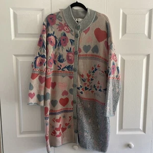 Coldwater Creek Long Line Knit Cardigan Sweater XL Indie Bloomcore Boho Cardi - Picture 1 of 9