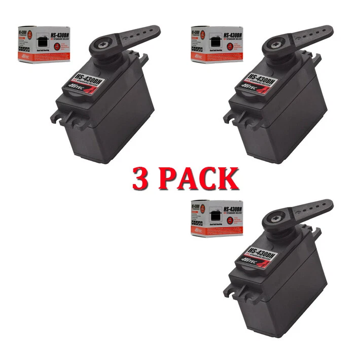 Hitec HS-430BH Standard Deluxe BB HV Servo 3-PACK HS430BH / HS430 / 430BH / 430 - Image 1 of 1