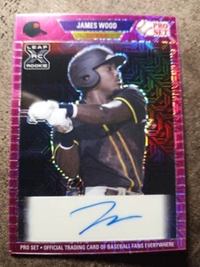 JAMES WOOD MINT 2021 Leaf Pro Set Metallo ROOKIE AUTO XRC PINK MOJO #/7 Nazionali - Foto 1 di 2