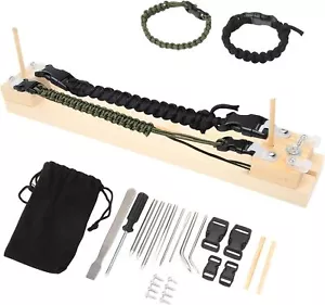 Paracord Jig Lunghezza Regolabile Braccialetto Maker Kit Creazione Braccialetti Legno Robusto - Foto 1 di 8