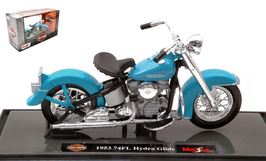 Maisto Harley Davidson 74fl Hydra Glide 1953 Light Blue 1 18