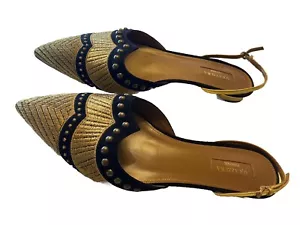 $795 NWoT Aquazzura Milanese Ballet Pointed Flats SzEU 30 Italy Women Sling Back - Picture 1 of 19