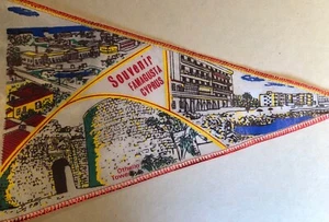 Beautiful Famagusta Cyprus Souvenir Pennant (1970s) New Old Stock - Picture 1 of 5