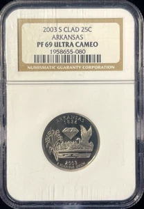 2003-S Washington State Quarter Arkansas NGC PF69 UCAM-Ultra Cameo - Picture 1 of 2