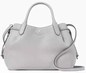 Kate Spade Dumpling Large Gray Leather Satchel Bag K8134 NWT Purse $459 Retail - Picture 1 of 8